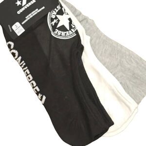 Converse Flat Knit Ultra Low Logo Patch Socks- 3PK